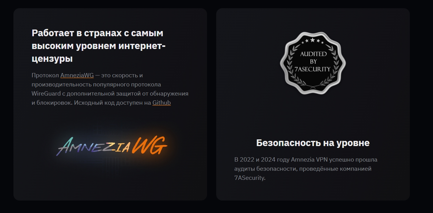 Безопасность и конфиденциальность Amnezia VPN