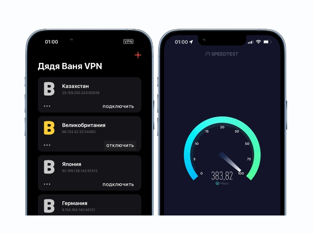 Скорость соединения Дядя Ваня VPN